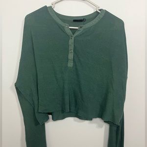 Urban Outfitters Green Cropped Long Sleeve